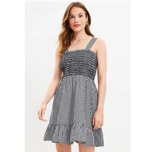 LOFT Gingham Scrunch Dress
